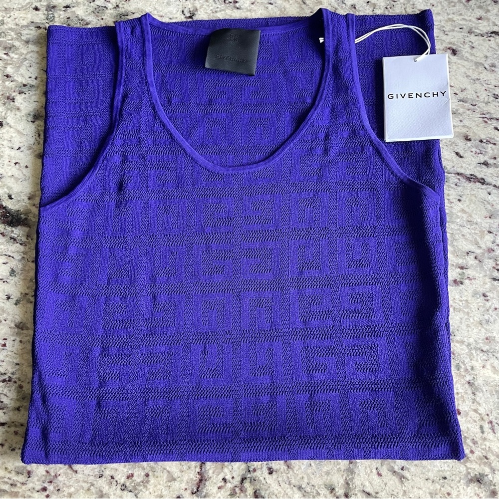 Givenchy 4G Monogram Jacquard Knit Tank Top Dress in Dark Purple NWT! - Picture 4 of 9
